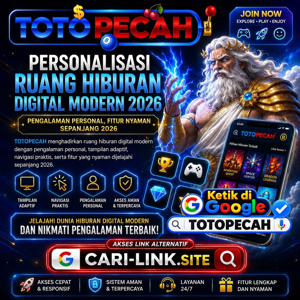 Thumbnail 1 of 3, Poster, TOTOPECAH | Personalisasi Ruang Hiburan Digital Modern 2026 designed and sold by TOTOPECAH.